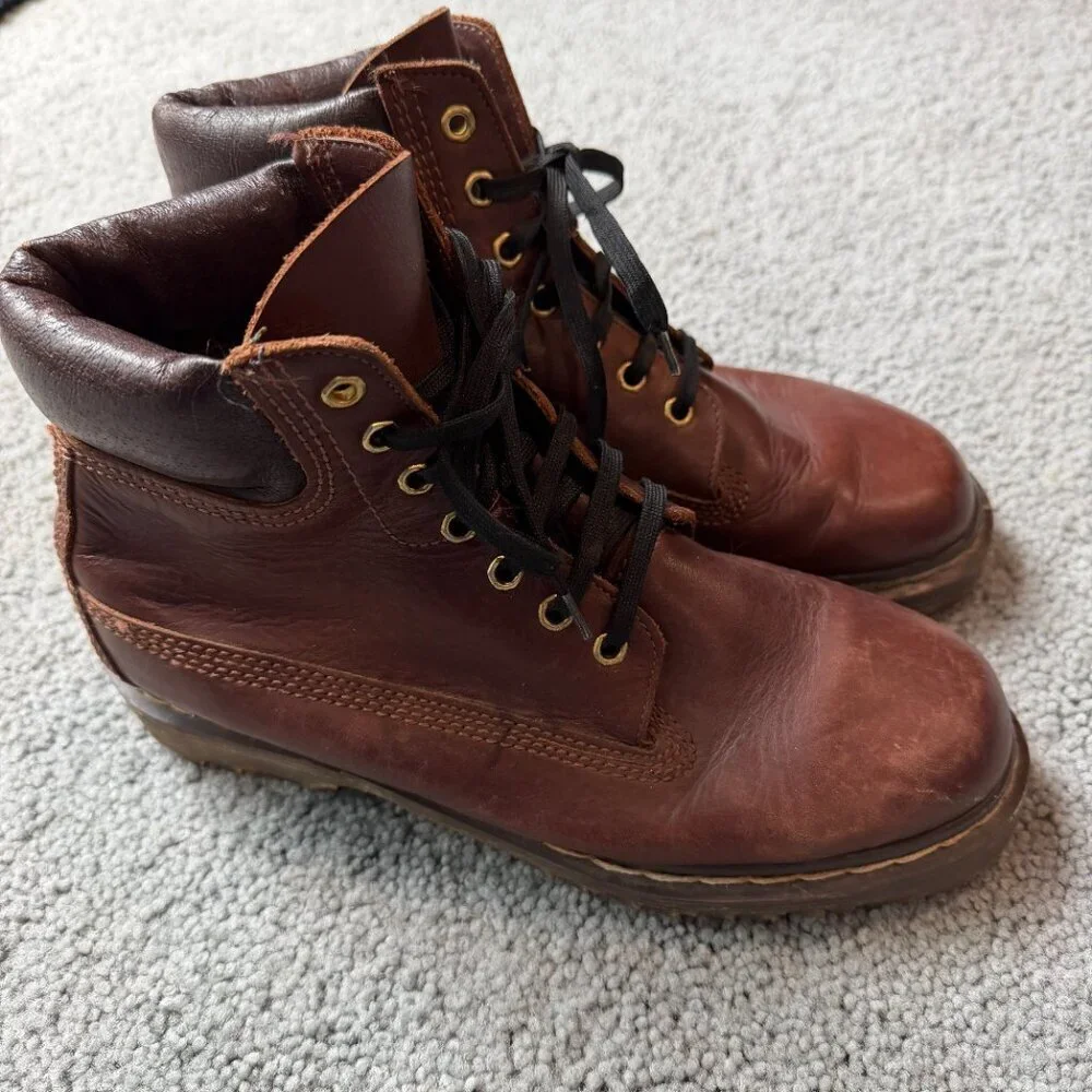 Vintage Dr. Martens Boots Rare 7 Eyelet Almond Toe - Made in England - Size UK7